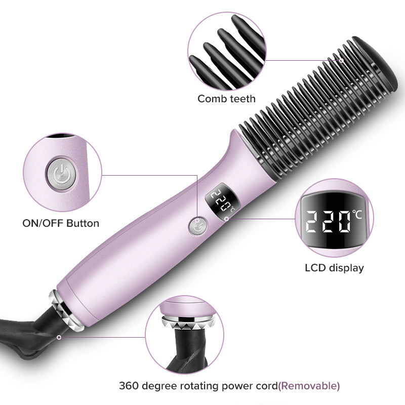 2-in-1 Wireless Hair Straightener & Curler Comb