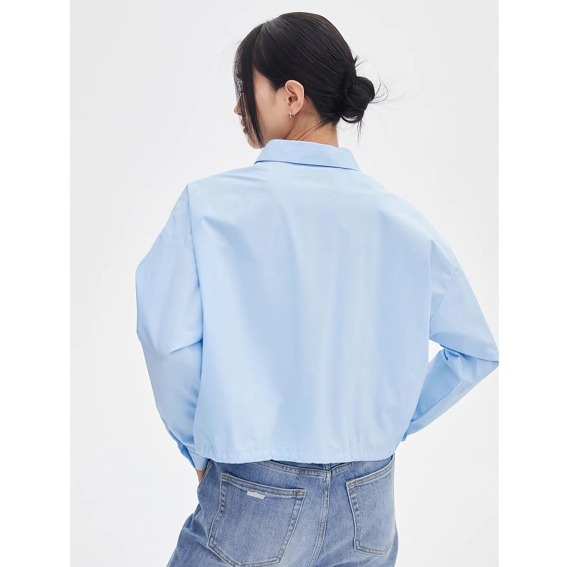 Women's Long Sleeve Button Lapel Blouse