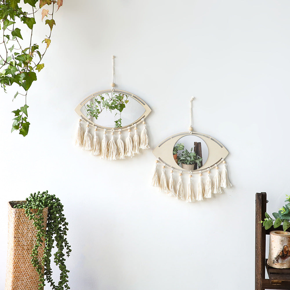 Boho Macrame Eye Mirror Wall Decor