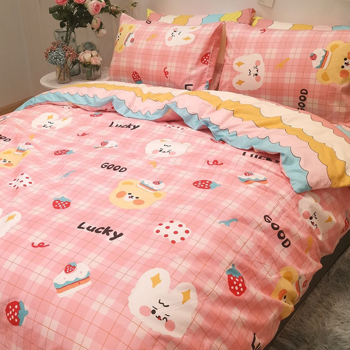 Four Piece Duvet Set Girl's Heart Ins Style