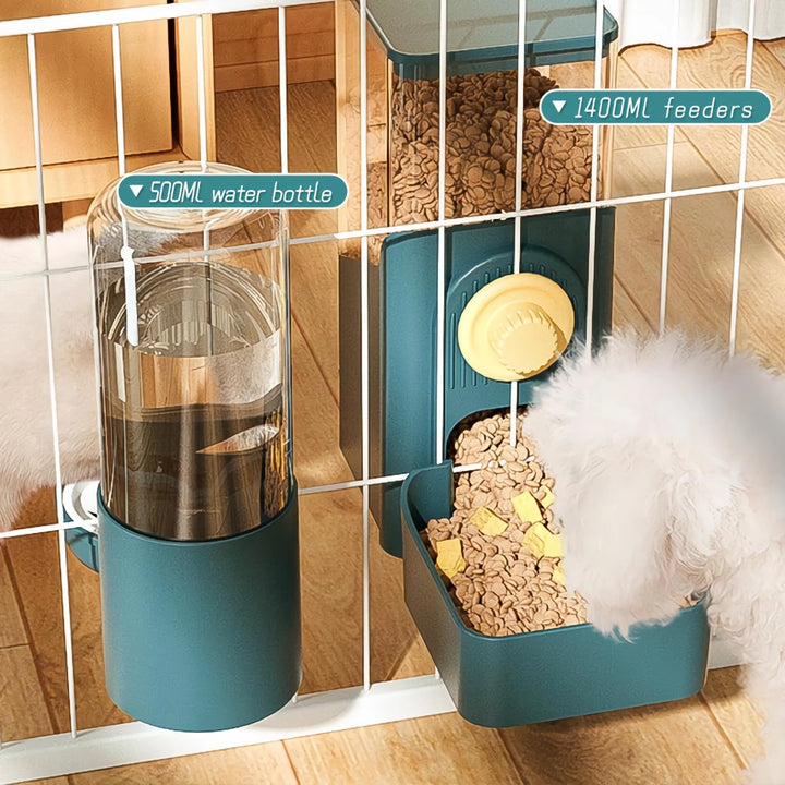 Automatic Cage Hanging Feeder & Water Dispenser for Pets