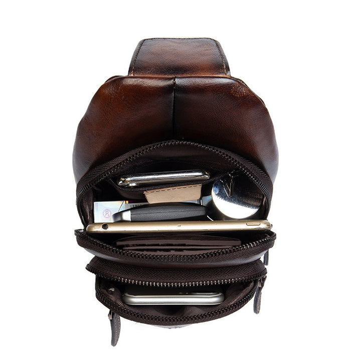 Retro Men's Top Layer Cowhide Messenger Bag