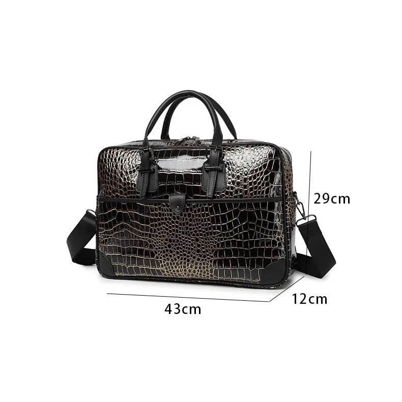 Luxurious Crocodile Print Travel Luggage & Handbag Set