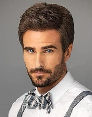 Men's Fashion Short Straight Brown Wig