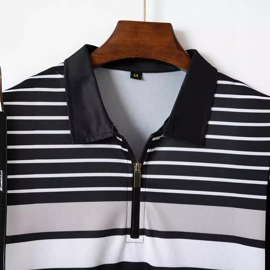 Business Striped Versatile T-shirt Men