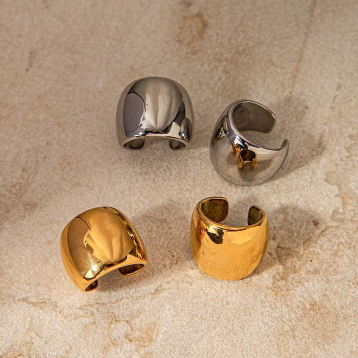 Gold Plated Stainless Steel Minimalist Smooth Ear Clip – Tarnish-Proof and Waterproof