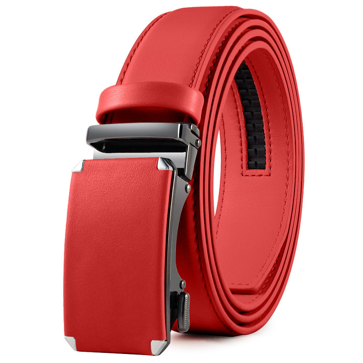 Men's Fashion Veneer Automatic Alloy Buckle Cowhide Belt