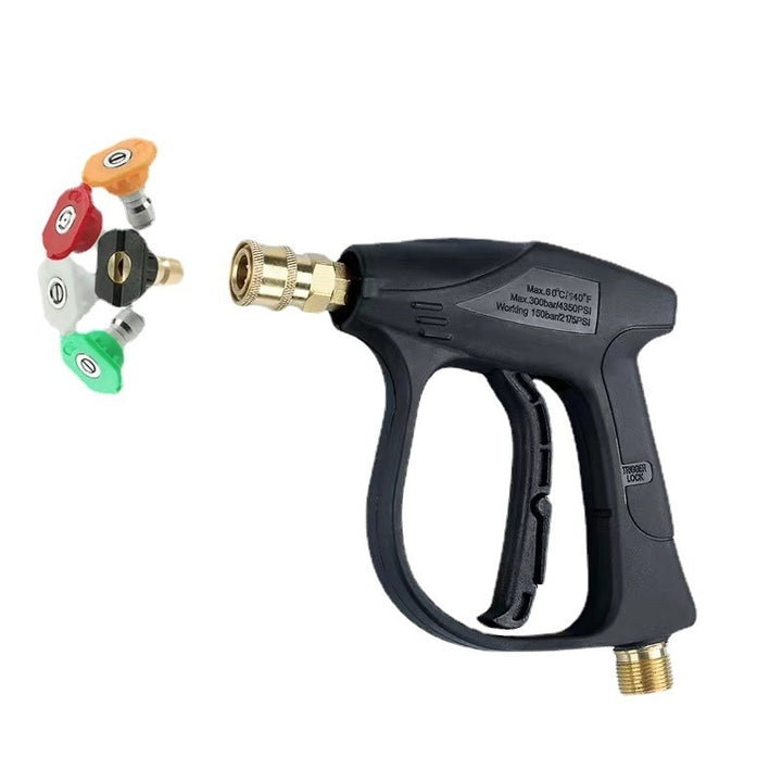 High-pressure Washing Machine Water Gun For Car Washing Pa Pot Aluminum Valve Core High-pressure Short Gun