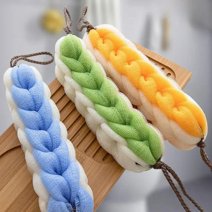 Luxurious Mesh Bath Scrubber with Body Massage Brush