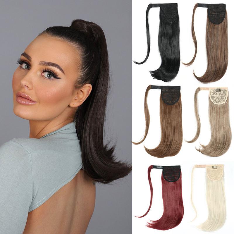 Synthetic Straight Wraparound Ponytail