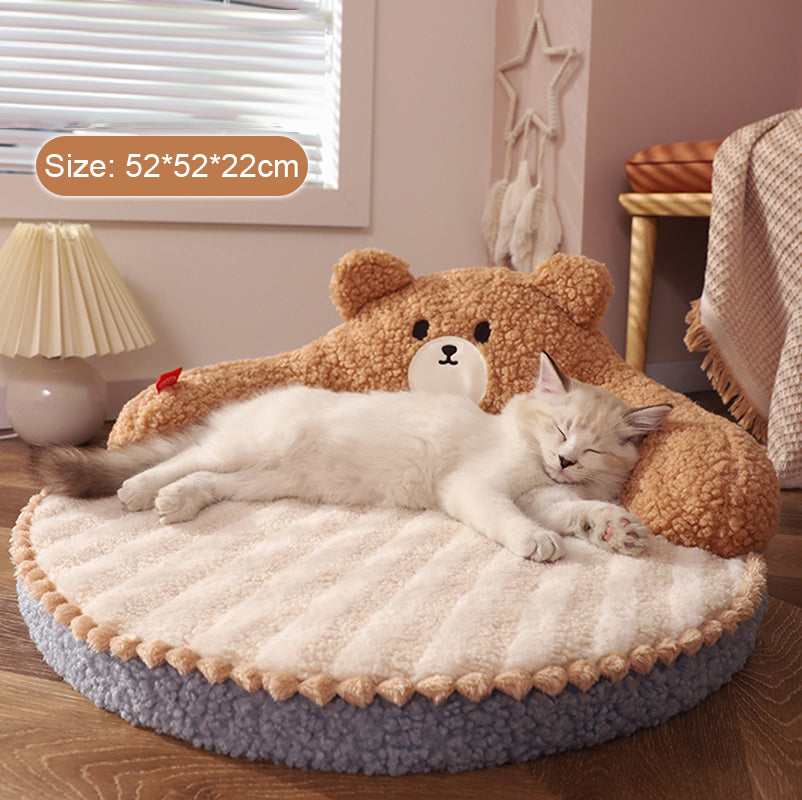 Cozy Bear-Shaped Cat Sofa Mat