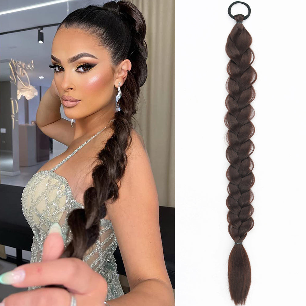 24-Inch Synthetic Braided Ponytail Hair Extension