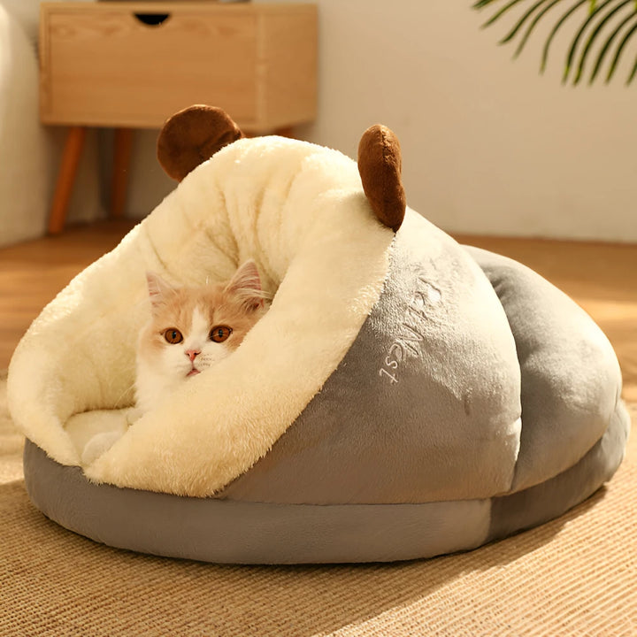 Cozy Plush Dog Bed Sofa - Warm Kennel for Small to Medium Pets