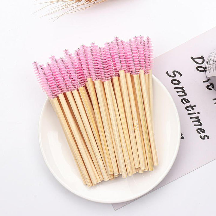 50 pcs Disposable Bamboo Eyebrow and Eyelash Brushes