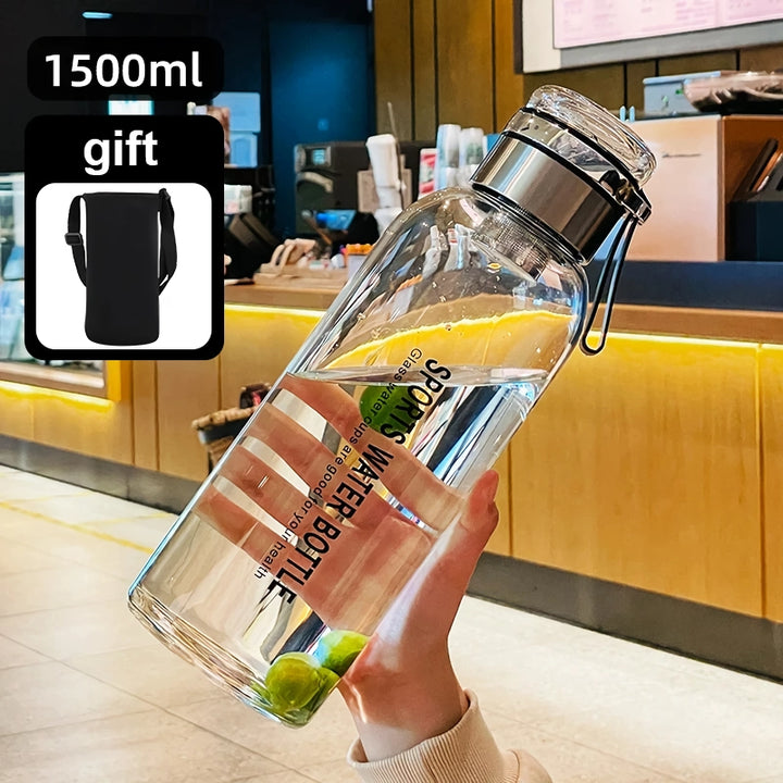 2L Large Capacity Portable Glass Water Bottle