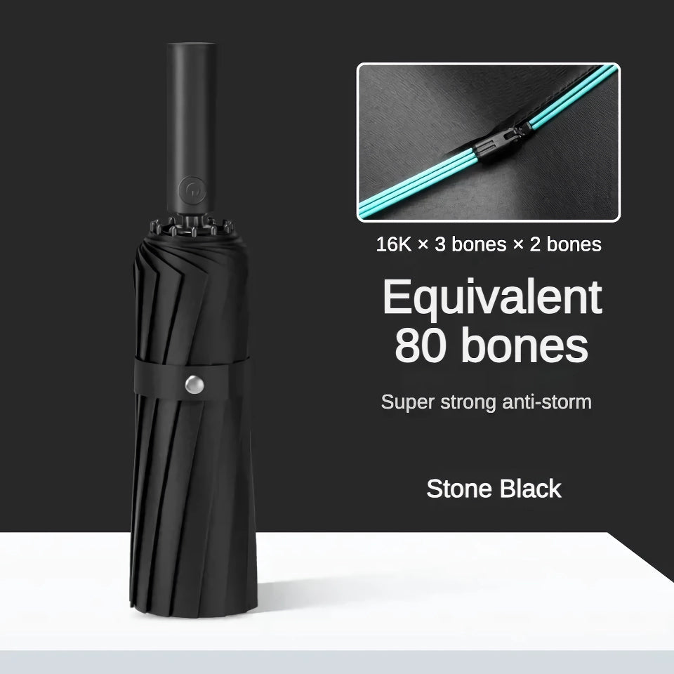 Ultra-Resilient 80-Bone Automatic Folding Umbrella