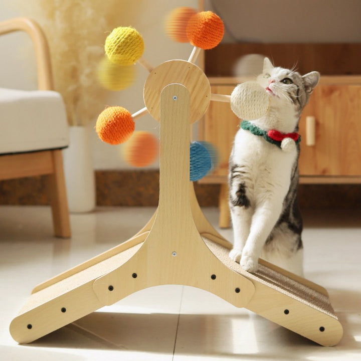 Interactive Cat Scratching Post with Sisal Ball and Climbing Frame