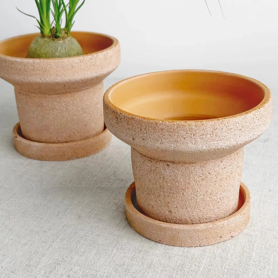 Charming Terracotta Water Pipe Planter with Tray