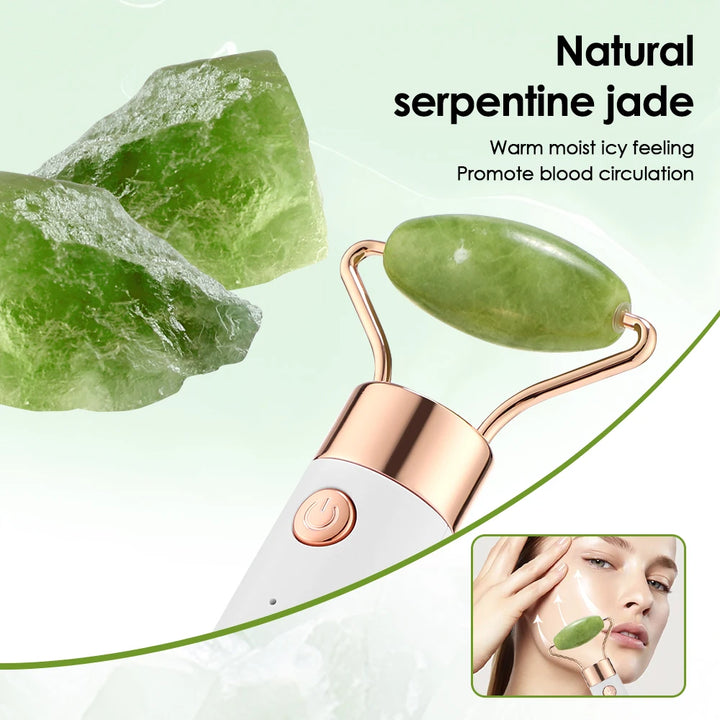 Electric Jade Roller Massager for Facial and Body Relaxation