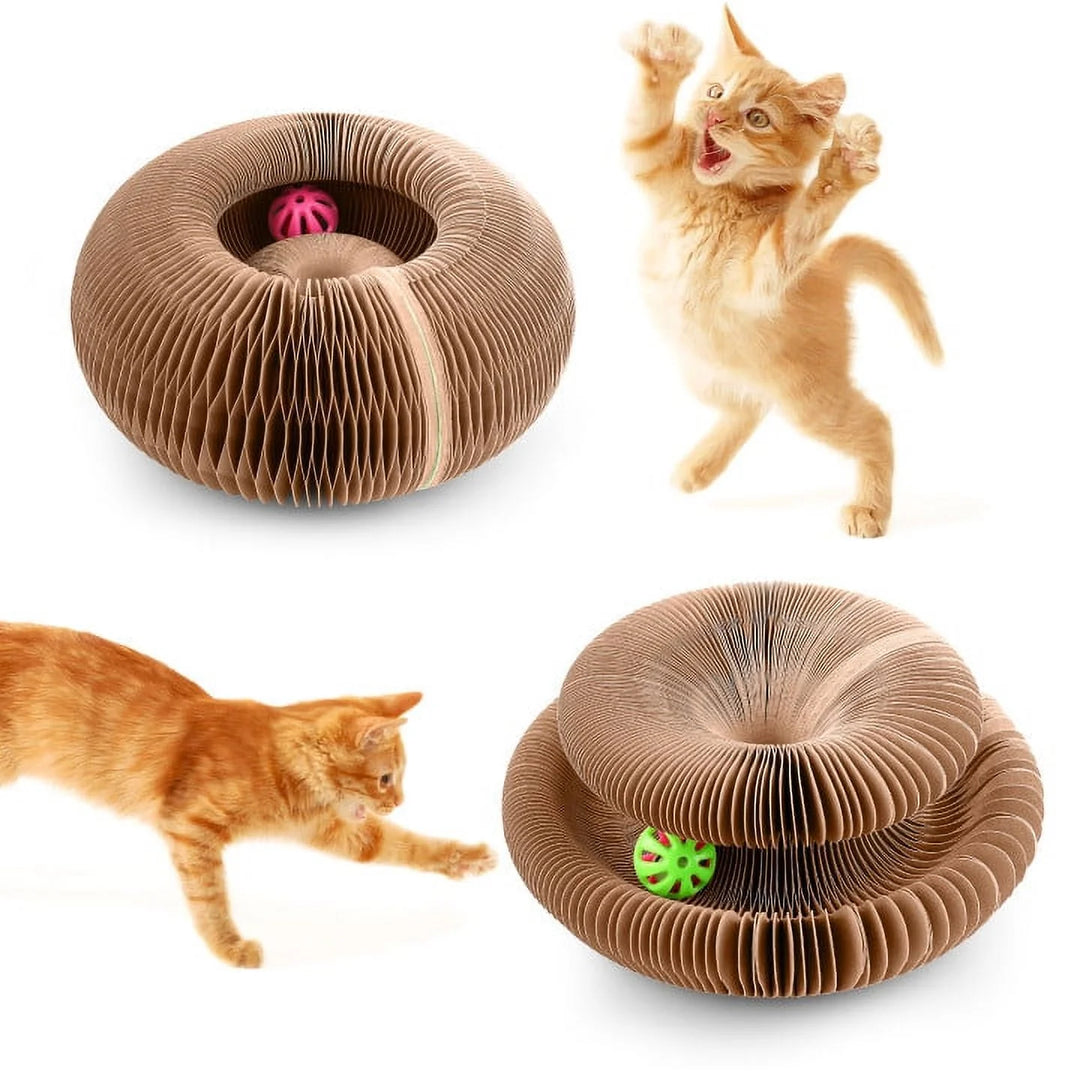 Magic Foldable Cat Scratch Board with Bell