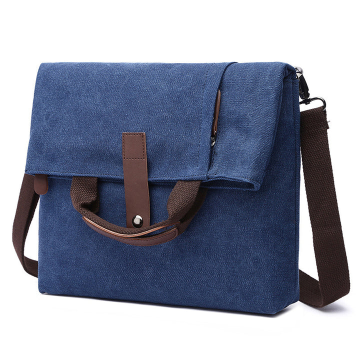 New Men's Casual Fashion Anti-theft Canvas Solid Color Single-shoulder Bag