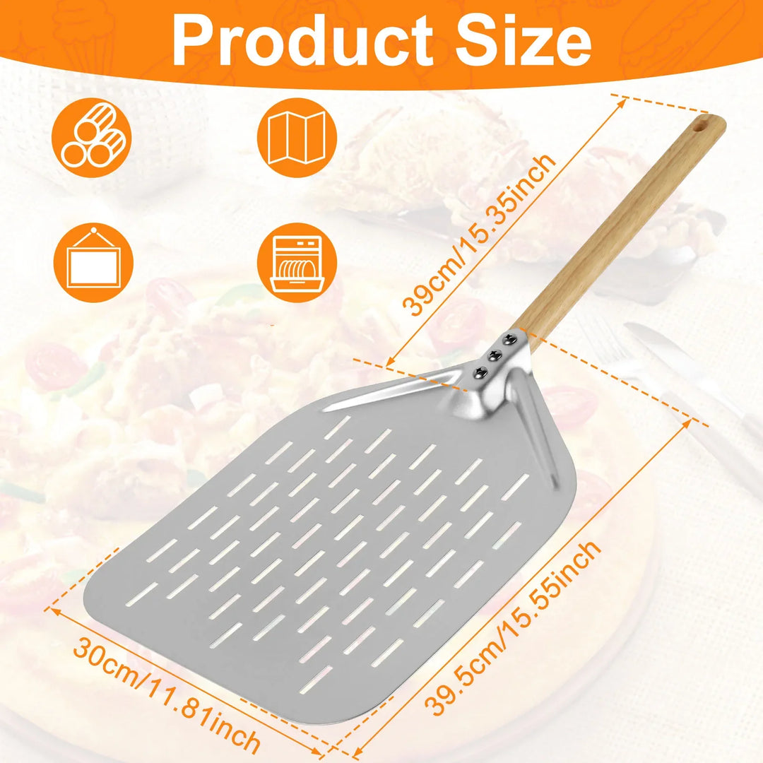 Non-Stick Metal Pizza Shovel with Wood Handle