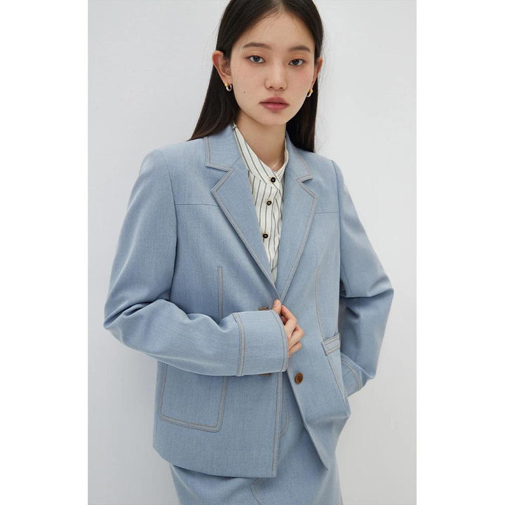 Light Denim Shoulder Blazer