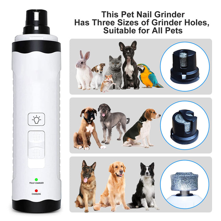 USB Rechargeable Low-Noise Electric Dog & Cat Nail Grinder