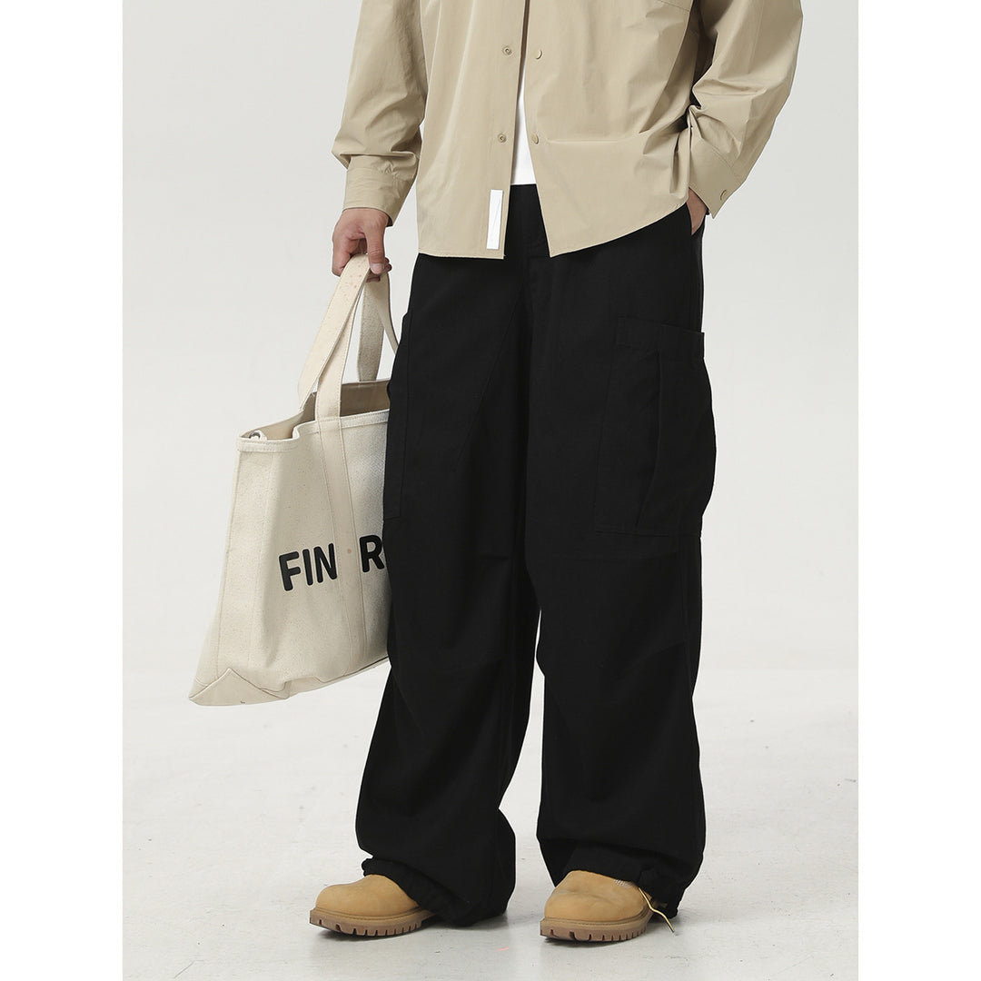 Fashion Drawstring Baggy Straight Trousers Male