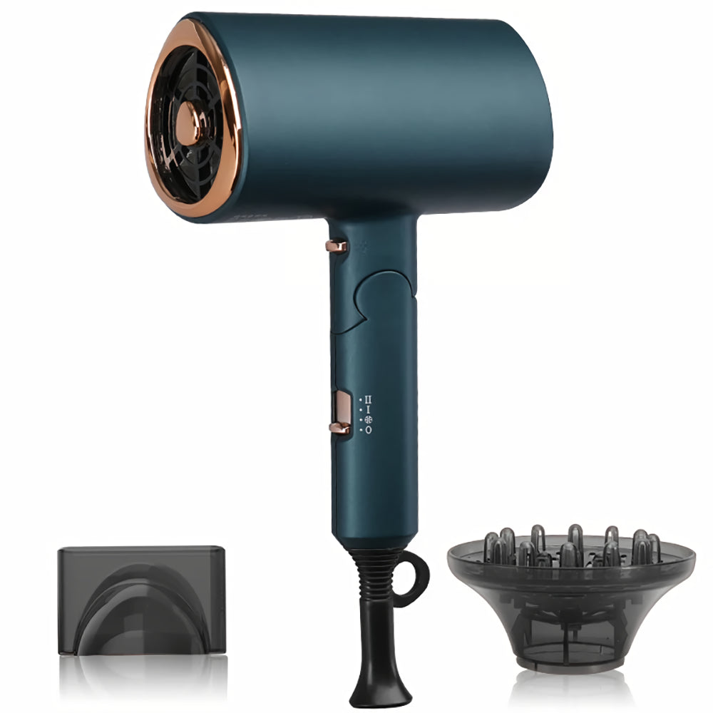 Foldable Handle 1800W Hair Dryer with Blue Light and Negative Ion Technology