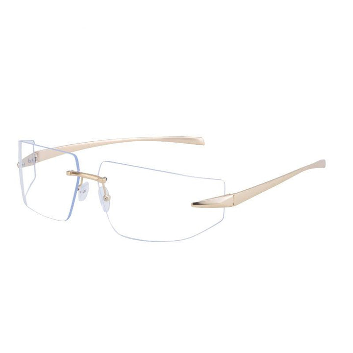 Luxury Rimless Rectangular Sunglasses