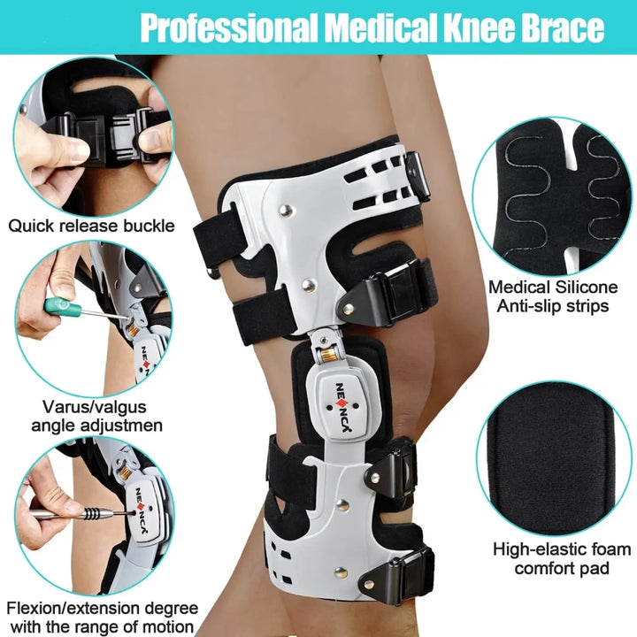 Adjustable ROM Knee Brace Hinged Stabilizer