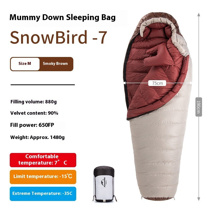 High Down Feather Comfortable Warm Sleeping Bag