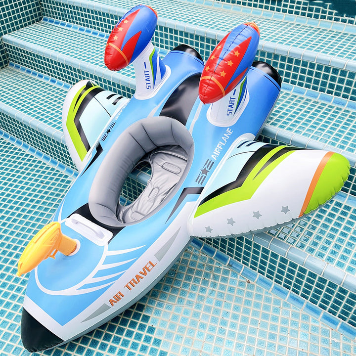 Inflatable Airplane Swim Ring with Seat for Kids