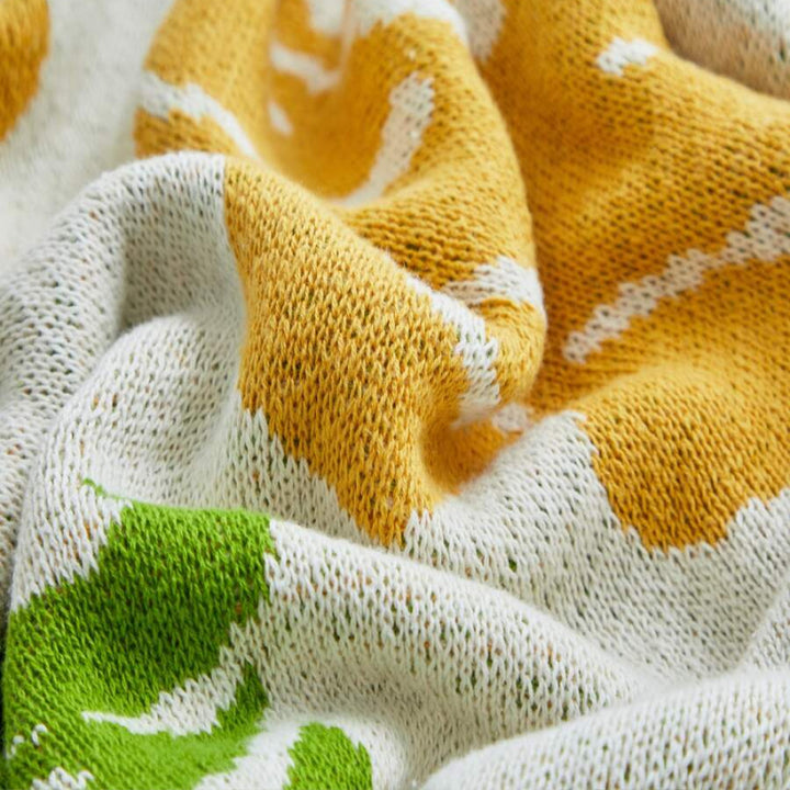 Luxurious Leaf Knit Throw Blanket