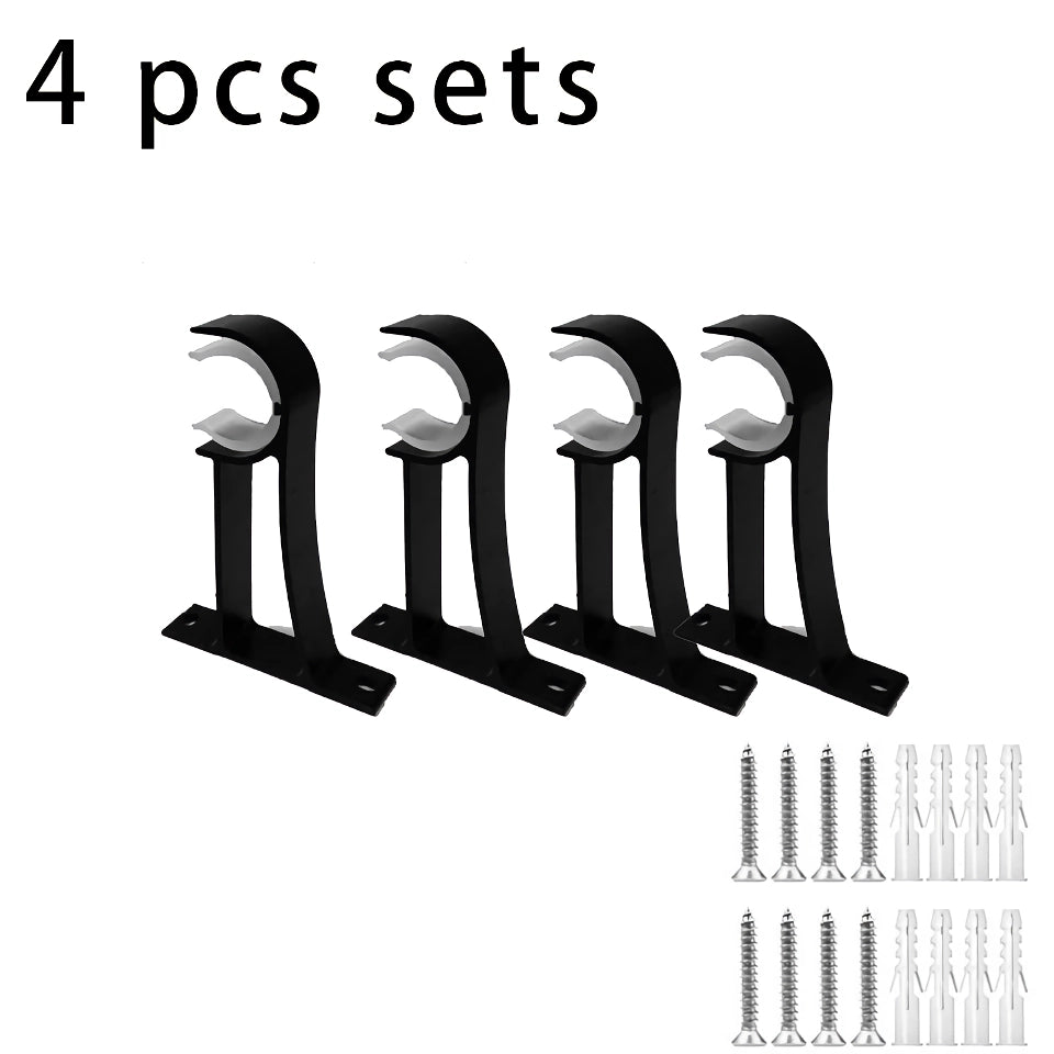 Aluminum Alloy Curtain Rod Brackets with Screws – 2/4pcs Set