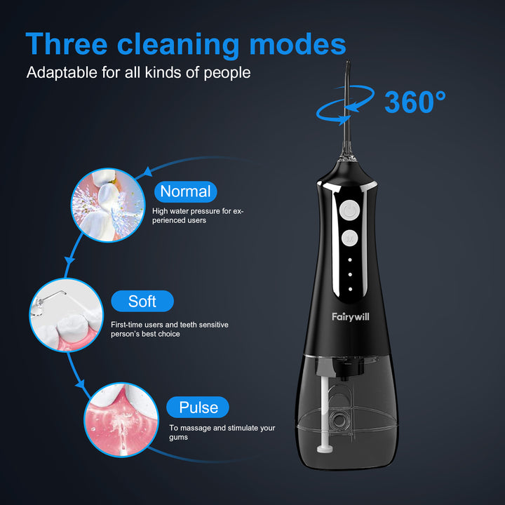 Portable Water Flosser with 5 Nozzles