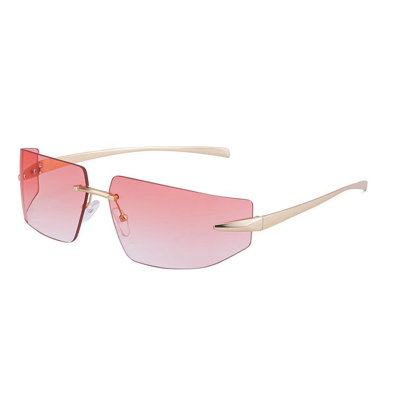 Luxury Rimless Rectangular Sunglasses