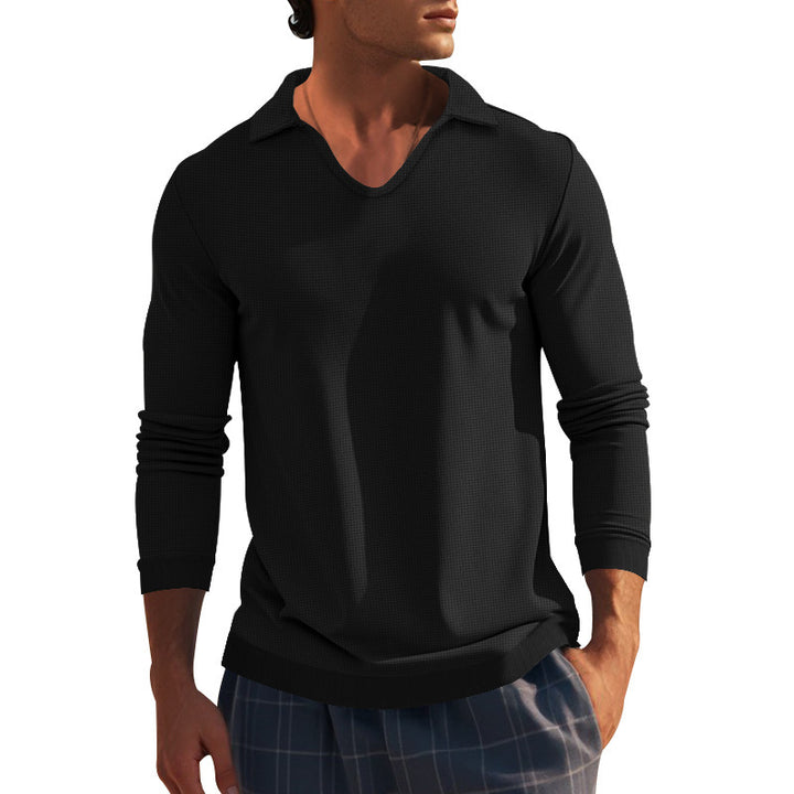 Fashion Men's Lapel T-shirt Loose