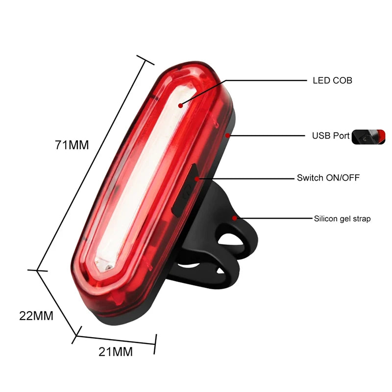 USB Rechargeable Night Cycling LED Tail Light