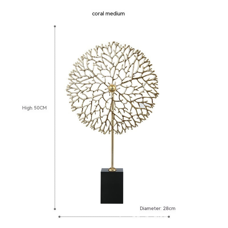 European Entry Lux Metal Sea Tree Coral Decoration Living Room Entrance Crafts Display