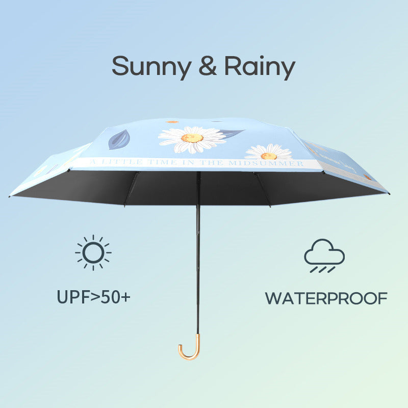 Mini Folding UV Parasol for Rain and Sun