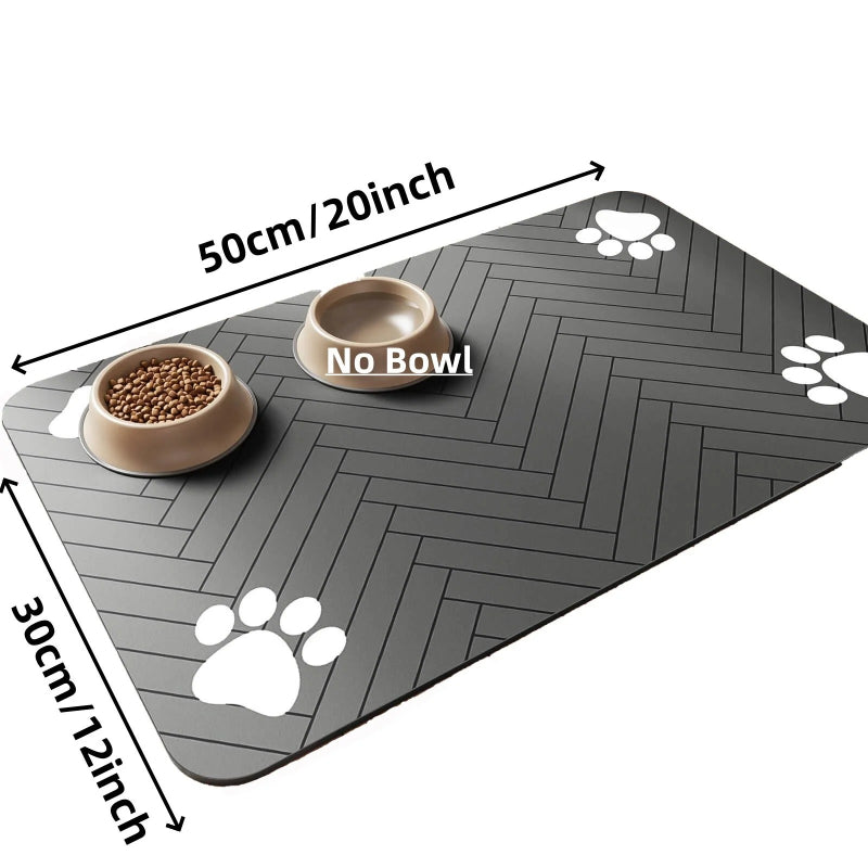 Absorbent Pet Feeding Mat with Waterproof Rubber Backing