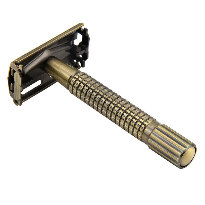 Classic Brass Safety Razor with Butterfly Mechanism