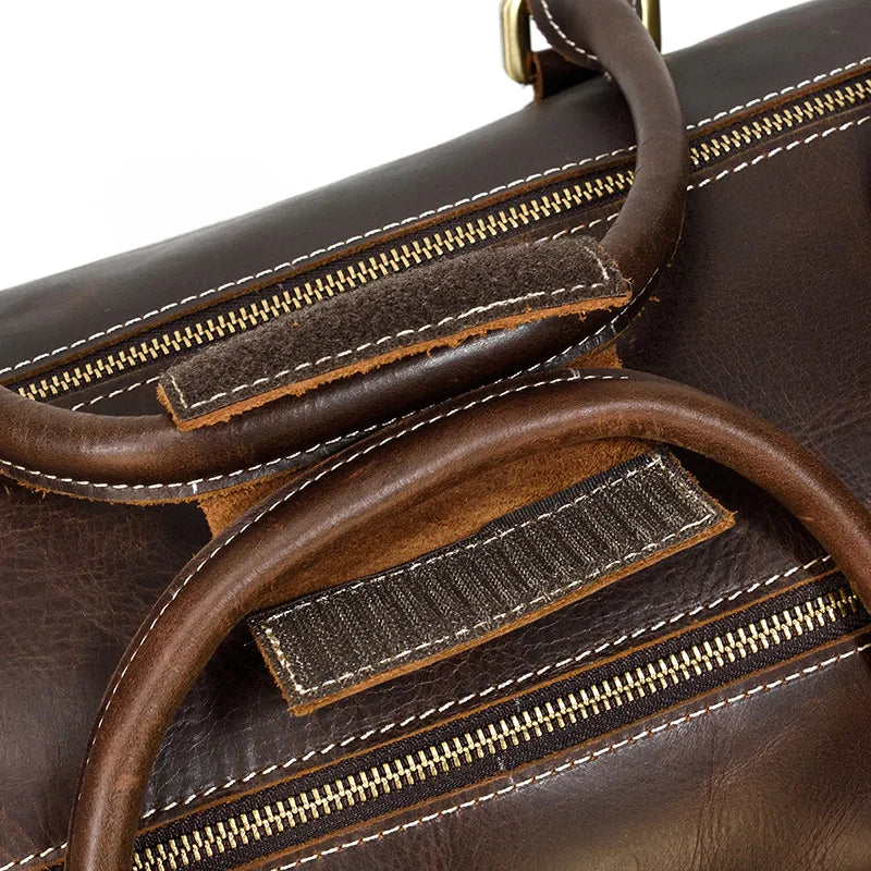 Genuine Leather Wheeled Duffel Bag