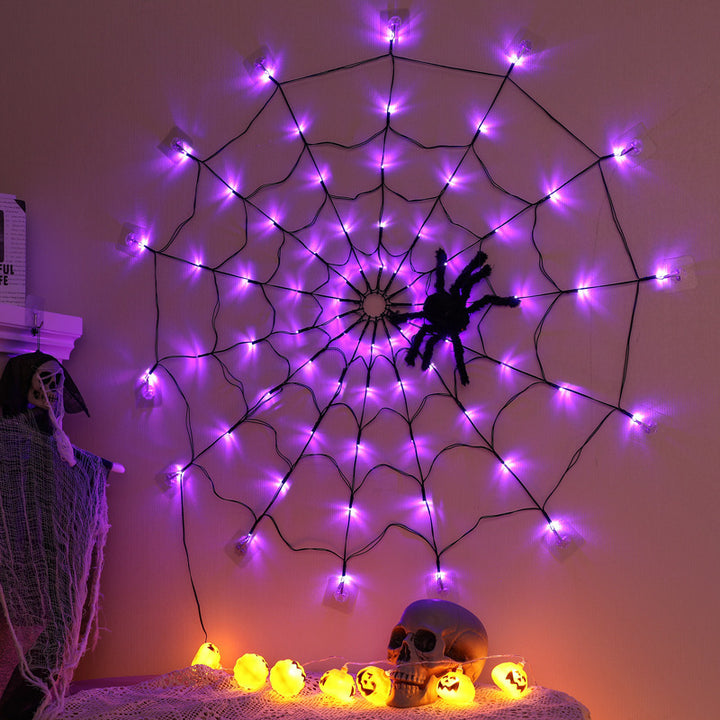 Halloween Decoration Led Colored Lamp Spider Net Light Indoor Ambience Light