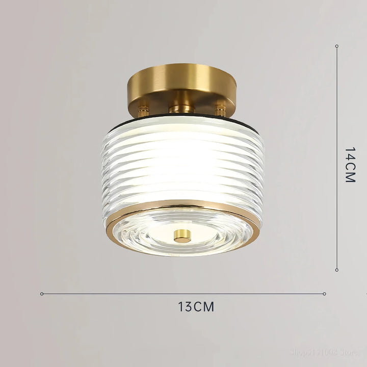 Modern LED Ceiling Light - Copper Lamp for Porch, Living Room, and Balcony