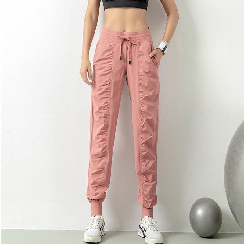 Fashion Casual Sports Pants For Women Loose Legs Drawstring High Waist Trousers With Pockets Running Sports Gym Fitness Yoga Pants - Trendha