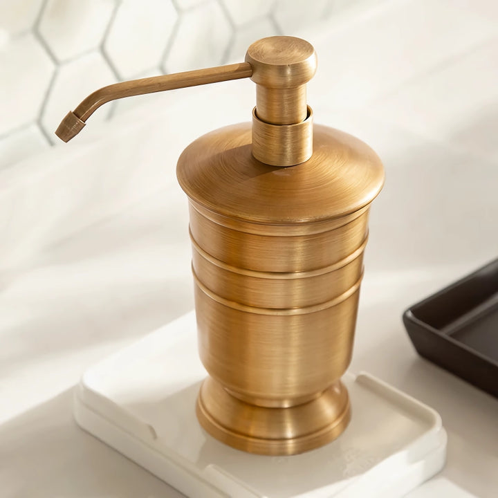 Golden Retro Brushed Brass Bathroom Set