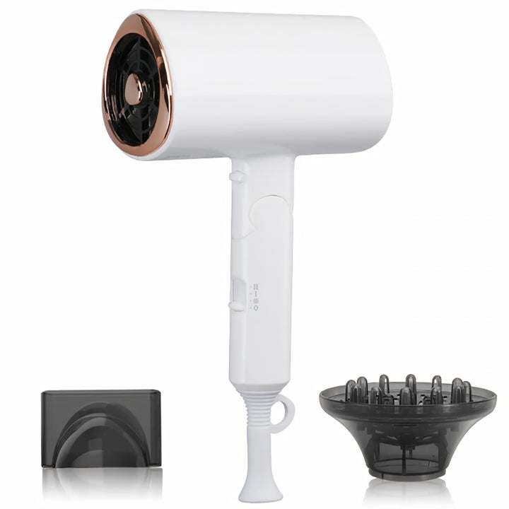 Foldable Handle 1800W Hair Dryer with Blue Light and Negative Ion Technology